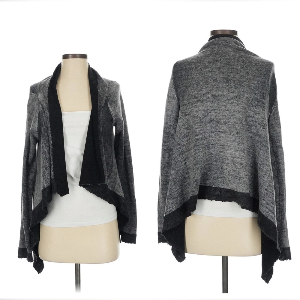 Feel the Piece Terre Jacobs Women Cashmere Wool Gray Cardigan Sweater Lagenlook